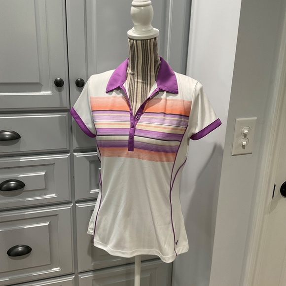 Calloway Woman's Purple and White Golf Shirt, Opti-Dri, Size M - Picture 2 of 11